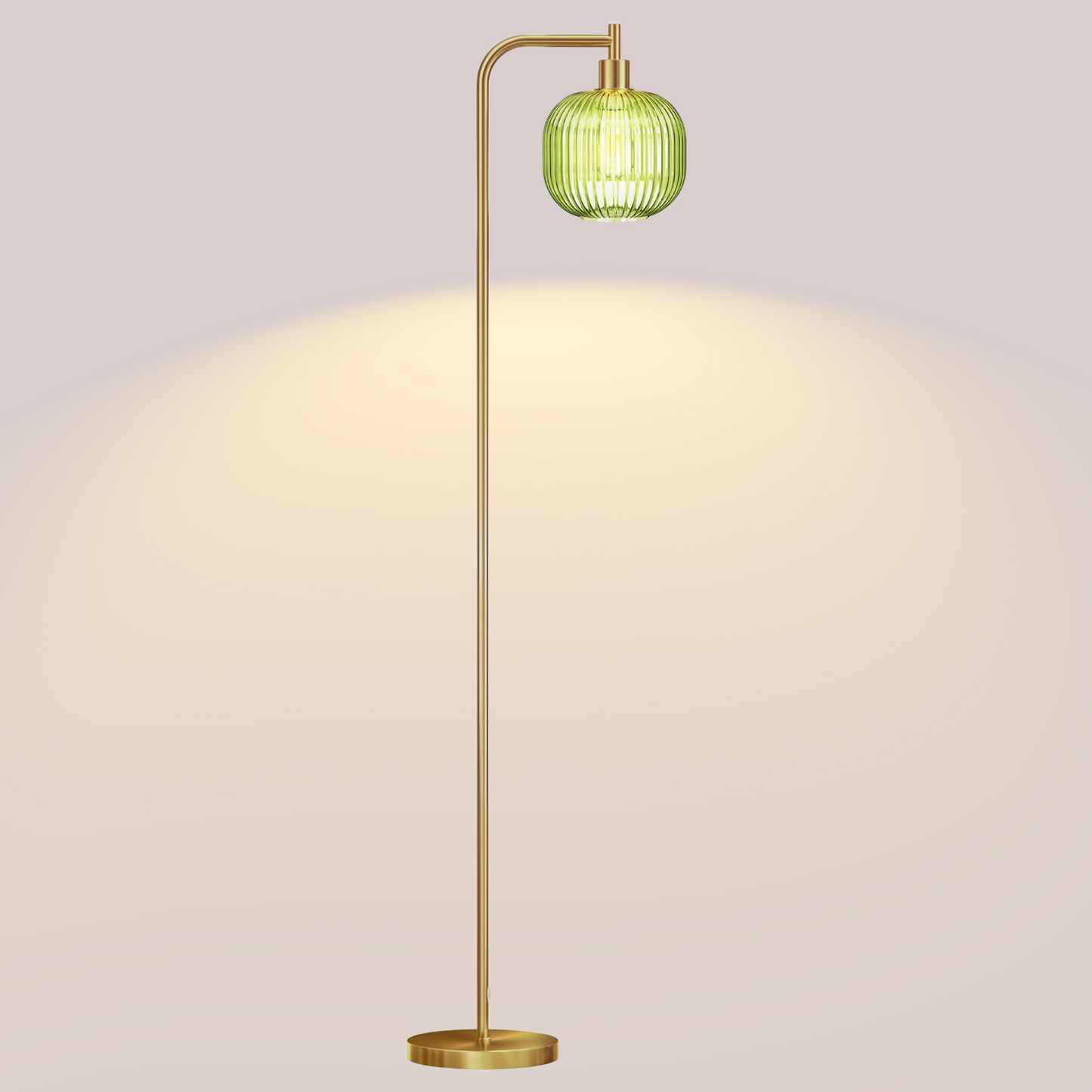 Floor Lights for Living Room,Modern Standing Lamp with Rope Weaving Lampshade Pedal Switch (Green)