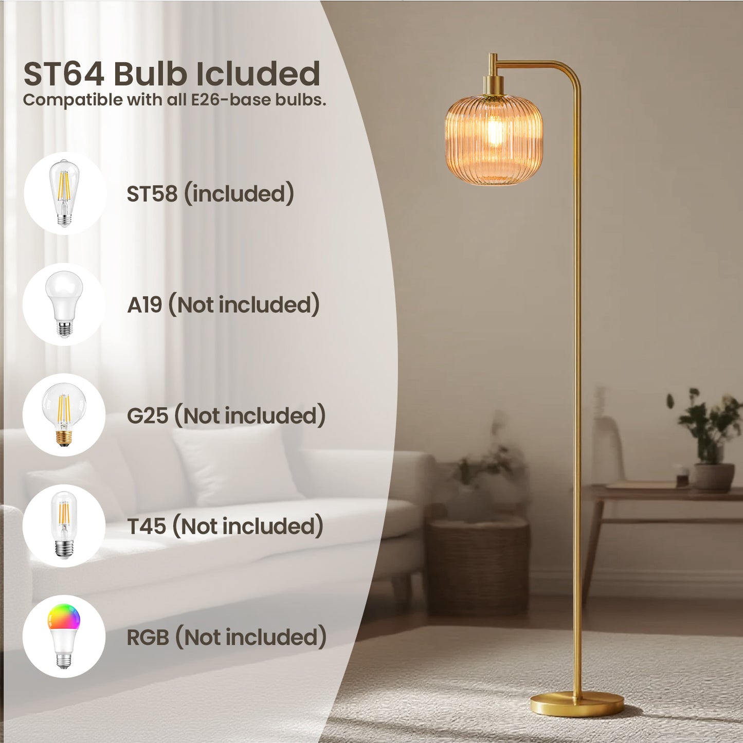 Floor Lights for Living Room,Modern Standing Lamp with Rope Weaving Lampshade Pedal Switch