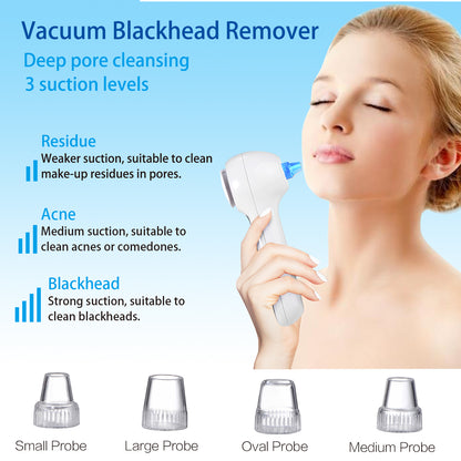 UMICKOO Blackhead Remover Vacuum,Rechargeable Facial Cleansing Brush with LCD Screen,IPX7 Waterproof 3 in 1 Face Scrubber Brush for Exfoliating, Massaging and Deep Pore Cleansing