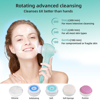 UMICKOO Blackhead Remover Vacuum,Rechargeable Facial Cleansing Brush with LCD Screen,IPX7 Waterproof 3 in 1 Face Scrubber Brush for Exfoliating, Massaging and Deep Pore Cleansing Mint