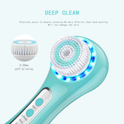 UMICKOO Facial Cleansing Brush,Rechargeable IPX7 Waterproof Face Scrubber with 5 Brush Heads,Face Spin Brush for Exfoliating, Massaging and Deep Cleansing Blue